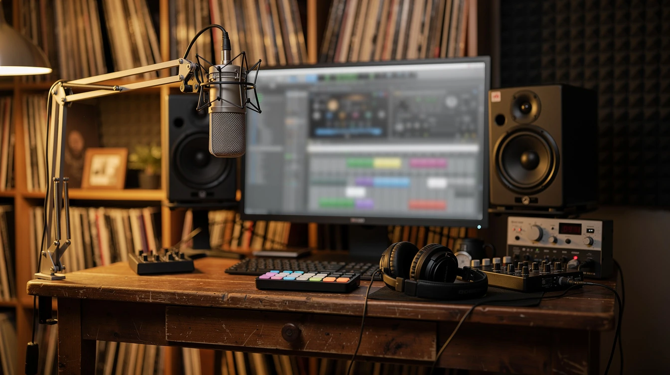 DAW med öppna plugin-fönster under musikproduktion